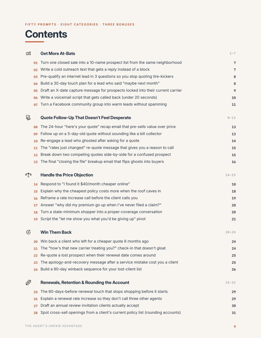 Contents-  page 4 of the guide